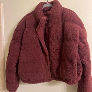 ❌SOLD❌Women's Burgundy Teddy Jacket